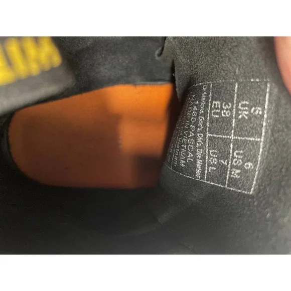 Dr. Martens 1460 Pascal Combat Boots Womens 7 Black Leather Lace Up - Picture 10 of 14